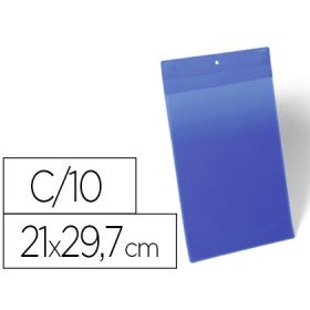 Bolsa Durable Magnetica 210X297 Mm Plastico Azul Janela Transparente Pack de 10 Unidades