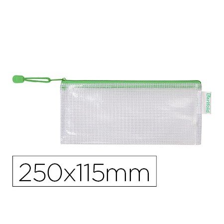Bolsa Multiusos Tarifold Pvc 250X115 Mm Abertura Superior com Fecho Porta Esferografica E Correia Cor Verde