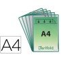 Bolsa Para Pendurar Tarifold Din A4 Pvc com Anel Moldura Verde Pack de 5 Unidades