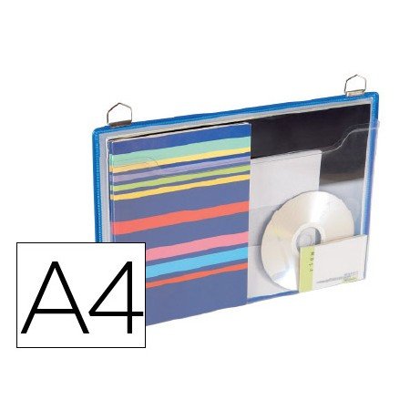 Bolsa Para Pendurar Tarifold Din A4 Reforçada E com Asa Horizontal Cor Azul Pack de 5 Unidades