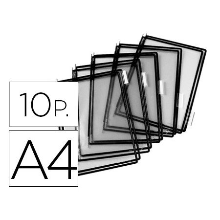 Bolsa Para Porta Catalogo Tarifold Din A4 com Pivots Preto Pack de 10 Unidades