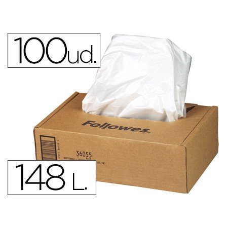 Bolsa Recuperadora Fellowes Para Destruidora de Documentos 75 L Pack 50 Unidades
