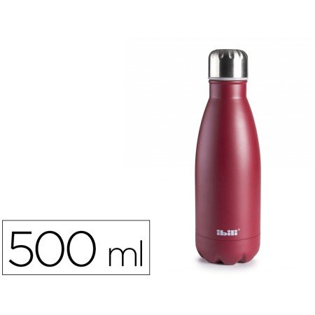 Botella Portaliquidos Ibili Acero Inoxidable Termo Color Granada Capacidad 500 Ml