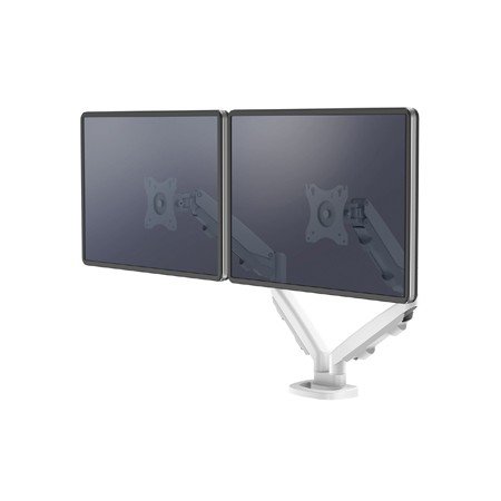 Braço Para Monitor Fellowes Serie Eppa Ajustavel Altura 2 Visores Normativa Vesa Ate 10 Kg Branco