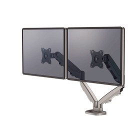 Braço Para Monitor Fellowes Serie Eppa Ajustavel Altura 2 Visores Normativa Vesa Ate 10 Kg Prata