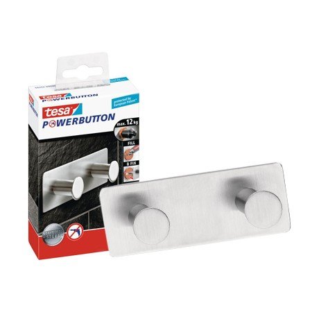 Cabide Adesivo Tesa Powerboton Dupla Carga Maxima 12 Kg 40X82X122 Mm
