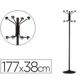 Cabide com Pe Sie Metalico Preto com 8 Suportes 177 x 38 Cm