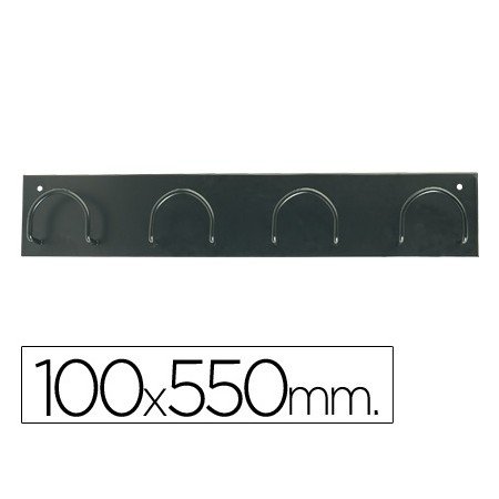 Cabide de Parede Sie Metalico com 4 Suportes Na Cor Preto