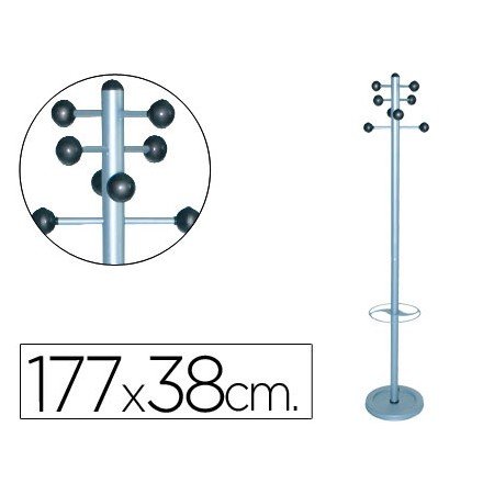 Cabide Metalico Sie 626 com Porta Guarda Chuva -Pie 8 Ganchos 1,77X38 Cm