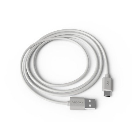 Cabo Groovy Usb-A A Tipo C Comprimento 1 Mt Cor Branco