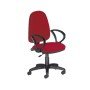 Cadeira de Escritorio Rocada com Bracos Cor Bordeaux Diametro Base 610 Mm Encosto de 490 Mm x 420 Mm