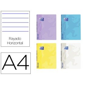 Caderno Agrafado Oxford Openflex Capa Plastico Din A4 48 Folhas Pautado Cores Pastel Sortidas