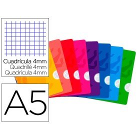 Caderno Escolar Agrafado Oxford Capa Flexivel Optik Paper Openflex 48 Folhas 90 Gr Din A5 Quadricula 4 Mm Cores Sortidas