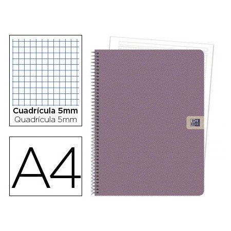 Caderno Espiral Oxford Capa Extra Dura European Book 1 Nature Din A4 80 Folhas 90 Gr Quadricula 5 Mm Sem Bandas