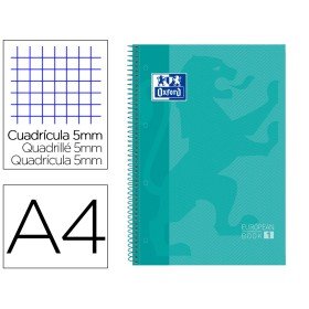 Caderno Espiral Oxford Capa Extradura Microperfurado Din A4 80 F Quadricula 5 Mm Cor Menta Gelo