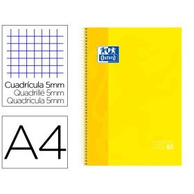Caderno Espiral Oxford Capa Extradura Microperfurado Din A4 80 F Quadricula 5Mm Cor Amarelo