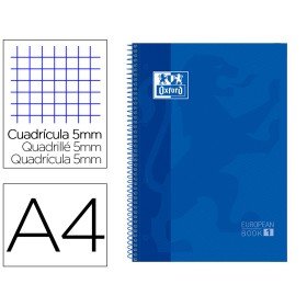 Caderno Espiral Oxford Capa Extradura Microperfurado Din A4 80 F Quadricula 5Mm Cor Azul