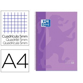 Caderno Espiral Oxford Capa Extradura Microperfurado Din A4 80 F Quadricula 5Mm Cor Lilas