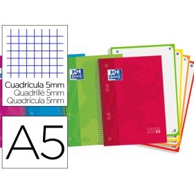 Caderno Espiral Oxford Capa Extradura Optik Paper Microperfurado Din A5 120 Folhas + 50% Quadricula 5 Mm