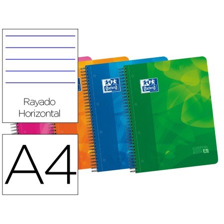 Caderno Espiral Oxford Capa Polipropileno Microperfurado Din A4 120 Folhas 90 Gr Pautado