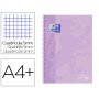Caderno Espiral Oxford Ebook 1 School Touch Te Din A4+ 80 Folhas Quadricula 5 Mm com Margem Malva Pastel