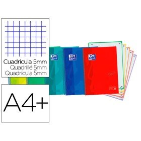 Caderno Espiral Oxford Ebook 5 Capa Extradura Din A4+ 120 F Quadricula 5 Mm Cores Sortidas Touch