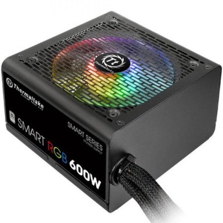 Fonte de alimentação para jogos Thermaltake Smart RGB ATX 600 W 80 Plus preto
