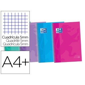 Caderno Espiral Oxford Ebook 5 Capa Extradura Din A4+ 120 Folhas Quadricula 5 Mm com Margem Tendencia 50% Folhas Gratis