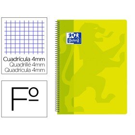 Caderno Espiral Oxford School Classic Capa Polipropileno Folio 80 Folhas Quadricula 4 Mm com Margem Lima