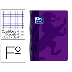 Caderno Espiral Oxford School Classic Capa Polipropileno Folio 80 Folhas Quadricula 4 Mm com Margem Violeta