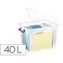 Caixa de Armazenagem Cep 40 Litros Transparente com Tampa 397X498X329 Mm