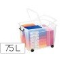 Caixa de Armazenagem Cep 75 Litros Transparente com Tampa 485X600X415 Mm