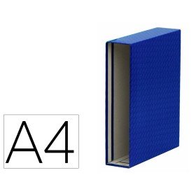 Caixa Para Pasta de Arquivo de Alavanca Cartao Forrado Elba Din A4 Lombada 85 Mm Azul