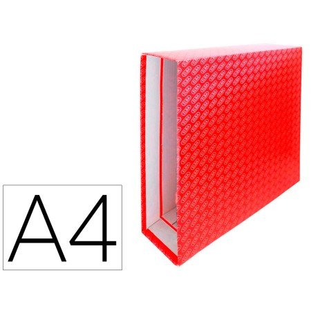 Caixa Para Pasta de Arquivo de Alavanca Cartao Forrado Elba Din A4 Lombada 85 Mm Vermelho