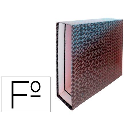 Caixa Para Pasta de Arquivo de Alavanca Cartao Forrado Elba Folio Lombada 85 Mm Preto