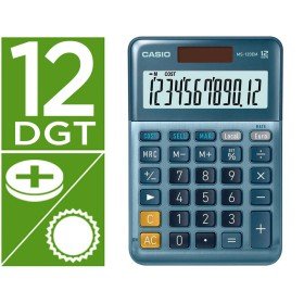 Calculadora Casio Ms-120Em Secretaria 12 Digitos Tx +/- Tecla Duplo Zero Cor Azul