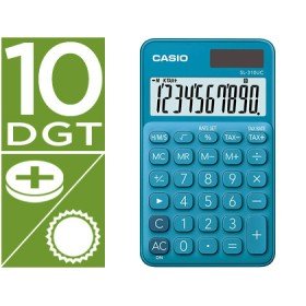 Calculadora Casio Sl-310Uc-Bu Bolso 10 Digitos Tax +/- Tecla Duplo Zero Cor Azul