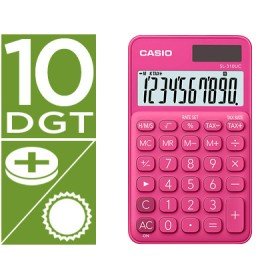 Calculadora Casio Sl-310Uc-Rd Bolso 10 Digitos Tax +/- Tecla Duplo Zero Cor Fucsia