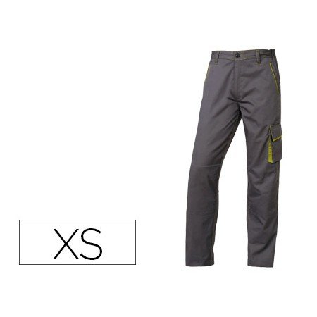 Calças Deltaplus com Cintura Ajustavel E 5 Bolsos Cor Cinza - Verde Formato Xs