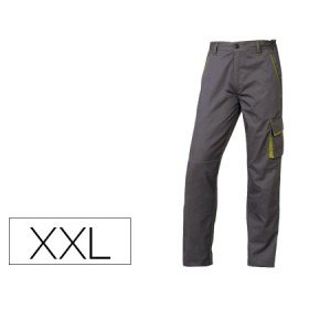 Calças Deltaplus com Cintura Ajustavel E 5 Bolsos Cor Cinza - Verde Formato Xxl