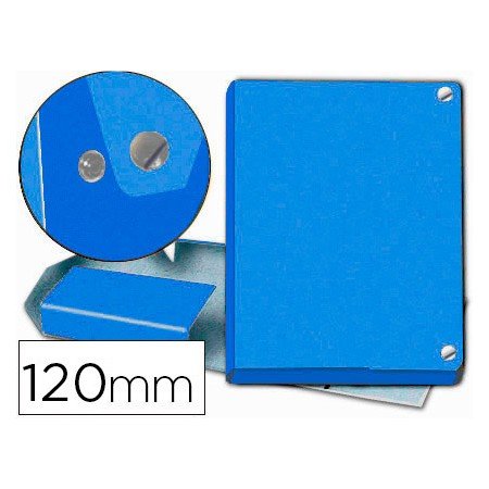 Carpeta Proyectos Pardo Folio Lomo 120 Mm Carton Forrado Azul Con Broche