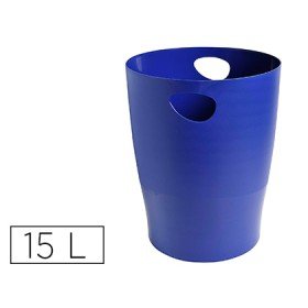 Cesto de Papeis Exacompta em Plastico Ecoblack Azul 15 Litros