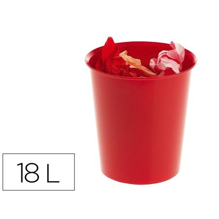 Cesto de Papeis Plastico Archivo 2000 Ecogreen 100% Reciclada 18 Litros Cor Vermelho 290X310