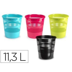 Cesto de Papeis Plastico Plastiforte Redondo Cores Sortidas 11,3 L 275X275X280 Mm