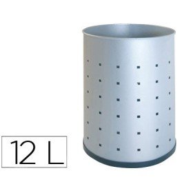 Cesto de Papeis Sie Metalico 101-R Prateado Pintada Perfurada 12 Litros 315X215 Mm