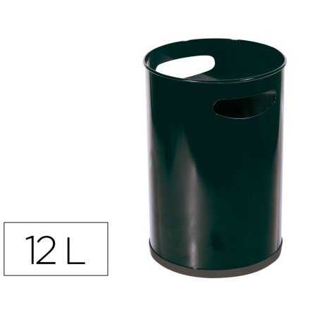 Cesto de Papeis Sie Metalico com Pegas Preto Capacidade 12 Litros 32X21 Cm