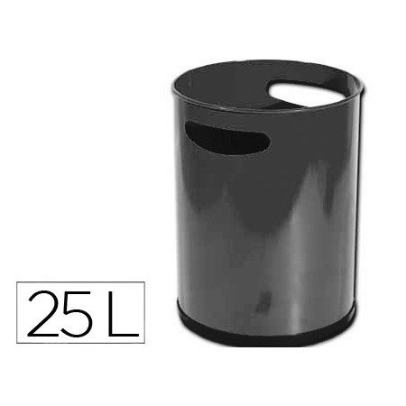 Cesto de Papeis Sie Metalico com Pegas Preto Capacidade 16 Litros 32X25 Cm