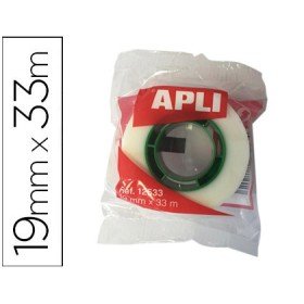 Cinta Adhesiva Apli 33 Mt x 19 Mm Invisible Encelofanada Individualmente