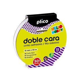 Cinta Adhesiva Plico Doble Cara 50 Mt x 15 Mm