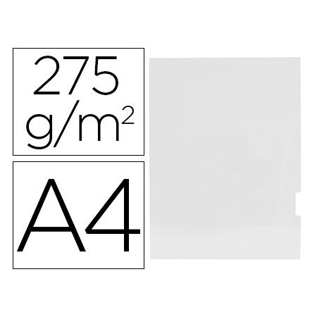 Classificador de Cartolina Gio Plastificada Papresentacao 2 Abas Din A4 Branco 275G/M2